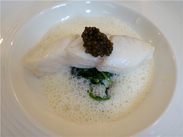 turbot on bed of spinach